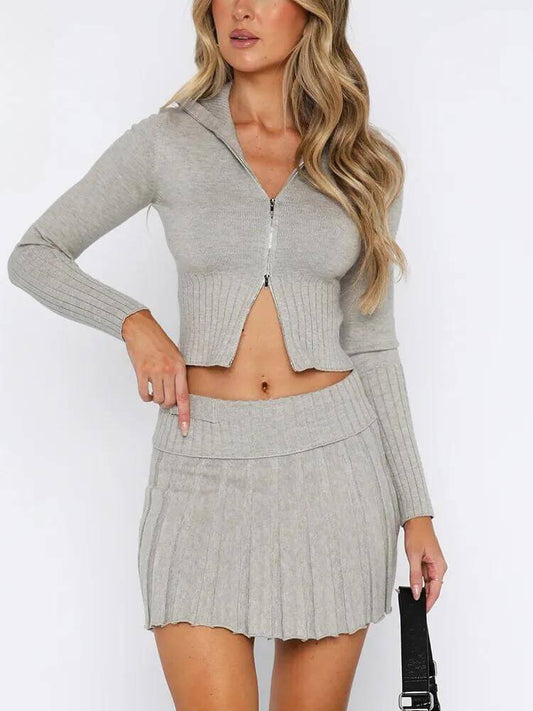 Cosy Knit Skirt Set (2 Pieces)