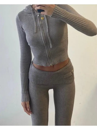 Cosy Knit Hoodie Set (2 Pieces)